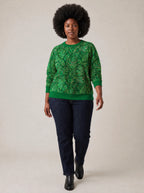 "Asili Emerald" Sweatshirt — three-quarter view on model