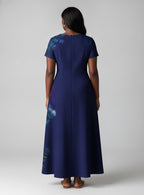 Blue Orchid Short Sleeve Maxi Dress Promo