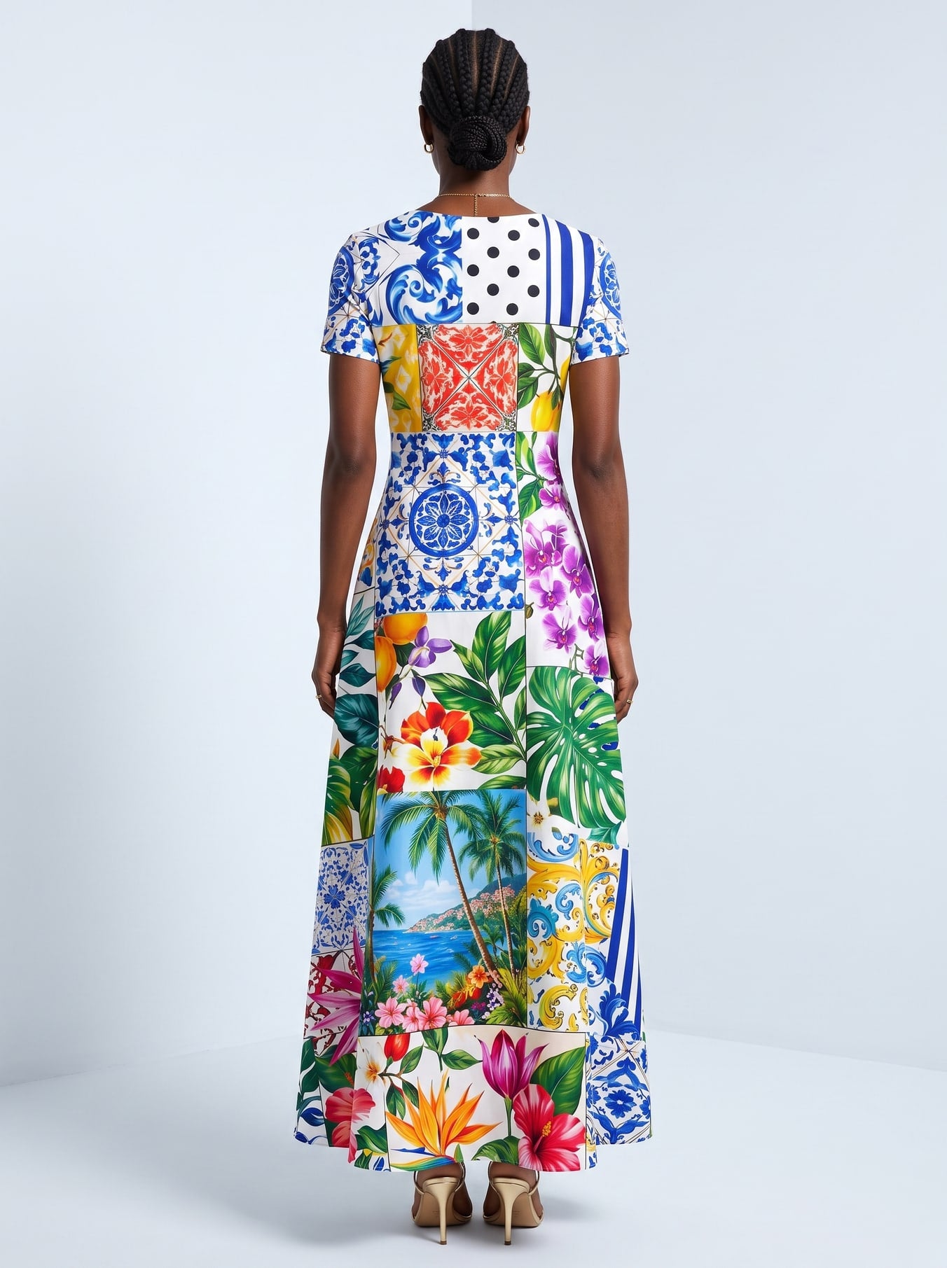 "Kisiwa" Short Sleeve Maxi Dress