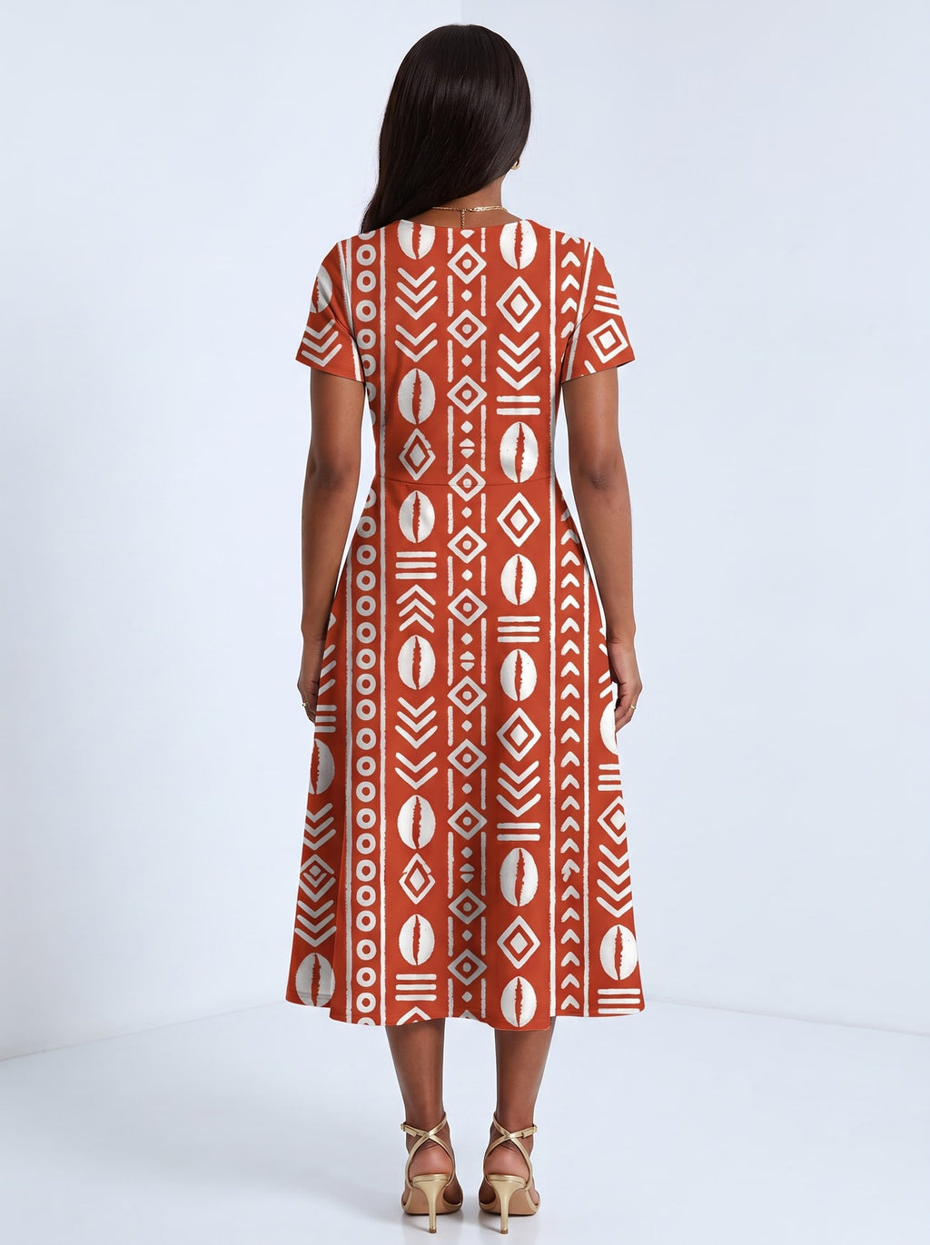 "Oshun Kijani" Sweetheart Midi Dress