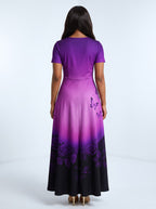 "Selah" Purple Short Sleeve Maxi Dress Promo