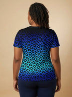 "Unstoppable" Sapphire Leopard V-Neck T-Shirt