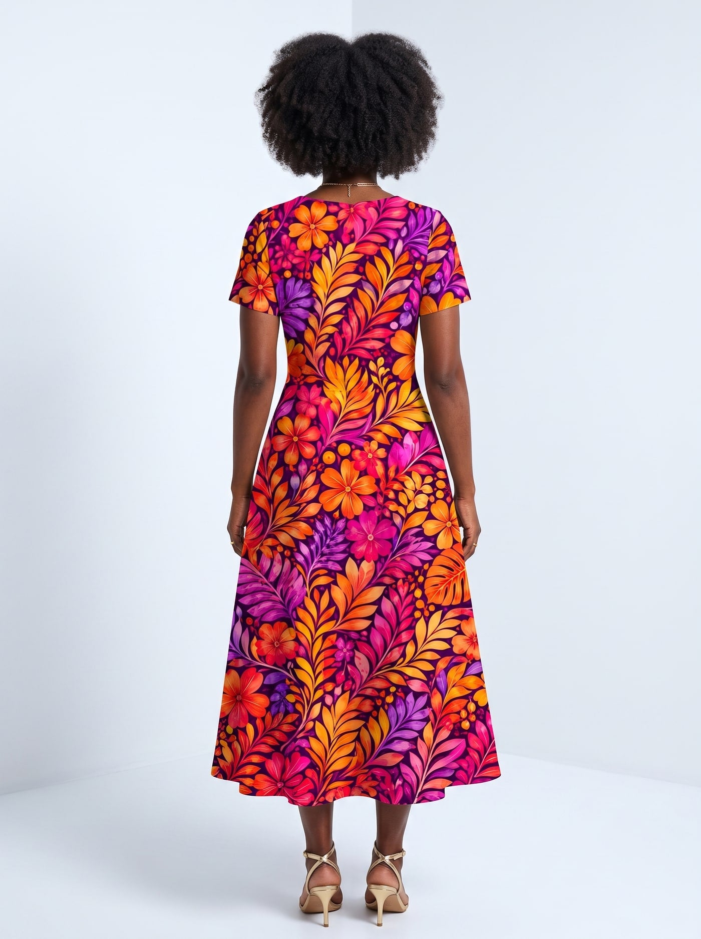 "Waridi" Sweetheart Midi Dress
