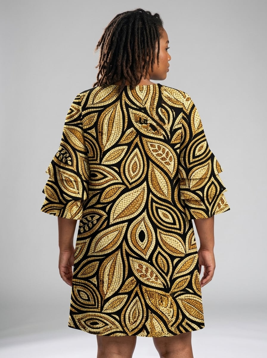 Ashanti Stacked Ruffle Sleeve Dress