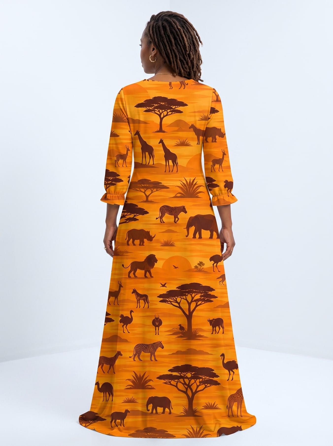 "Mbuga" Long Sleeve Maxi Dress