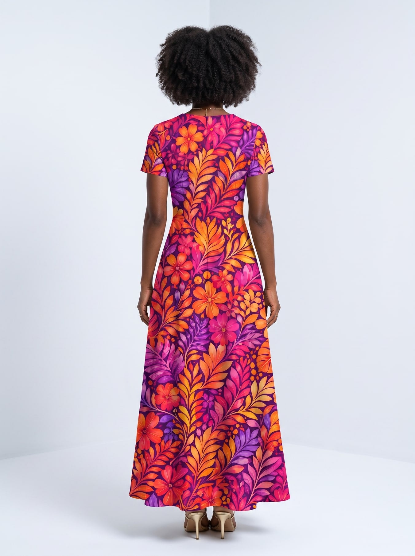 "Waridi" Short Sleeve Maxi Dress