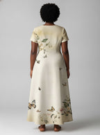 Gorgeous Black Queen Short Sleeve Maxi Dress Promo