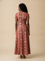"Oshun Kijani" Short Sleeve Maxi Dress