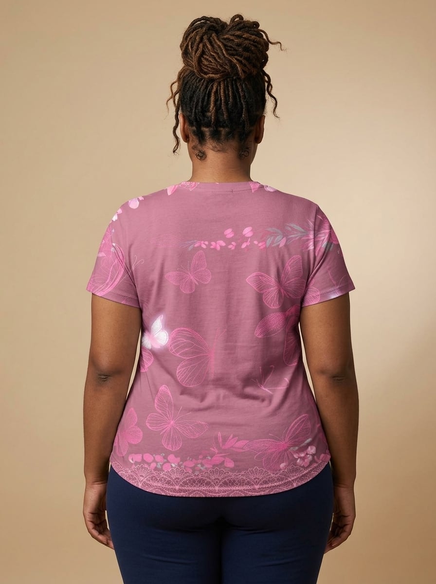 "Imani" Wild Rose V-Neck T-Shirt