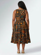 Afrocentric Pattern Corset Dress