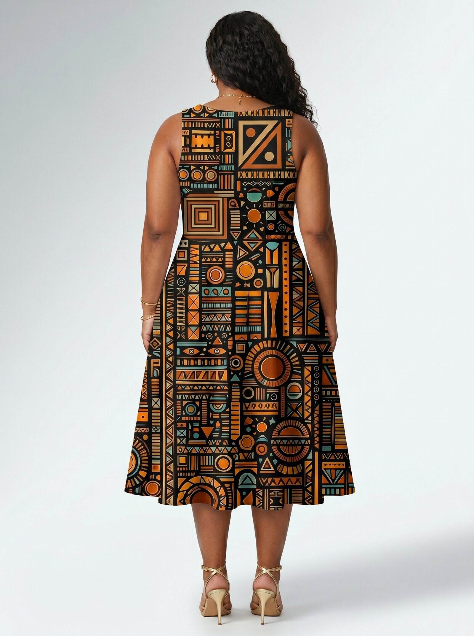 Afrocentric Pattern Corset Dress