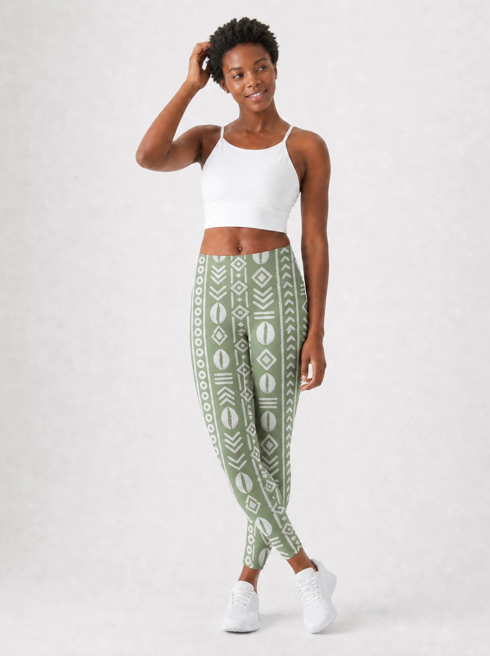 "Oshun Verde" Leggings — full body view on model