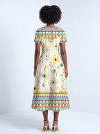 "Alizeti" Sweetheart Midi Dress