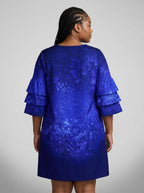 Black Woman Loved Stacked Ruffle Sleeve Dress