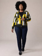 "Mvua" Cardigan — three-quarter view on model