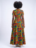 "Msonge" Short Sleeve Maxi Dress
