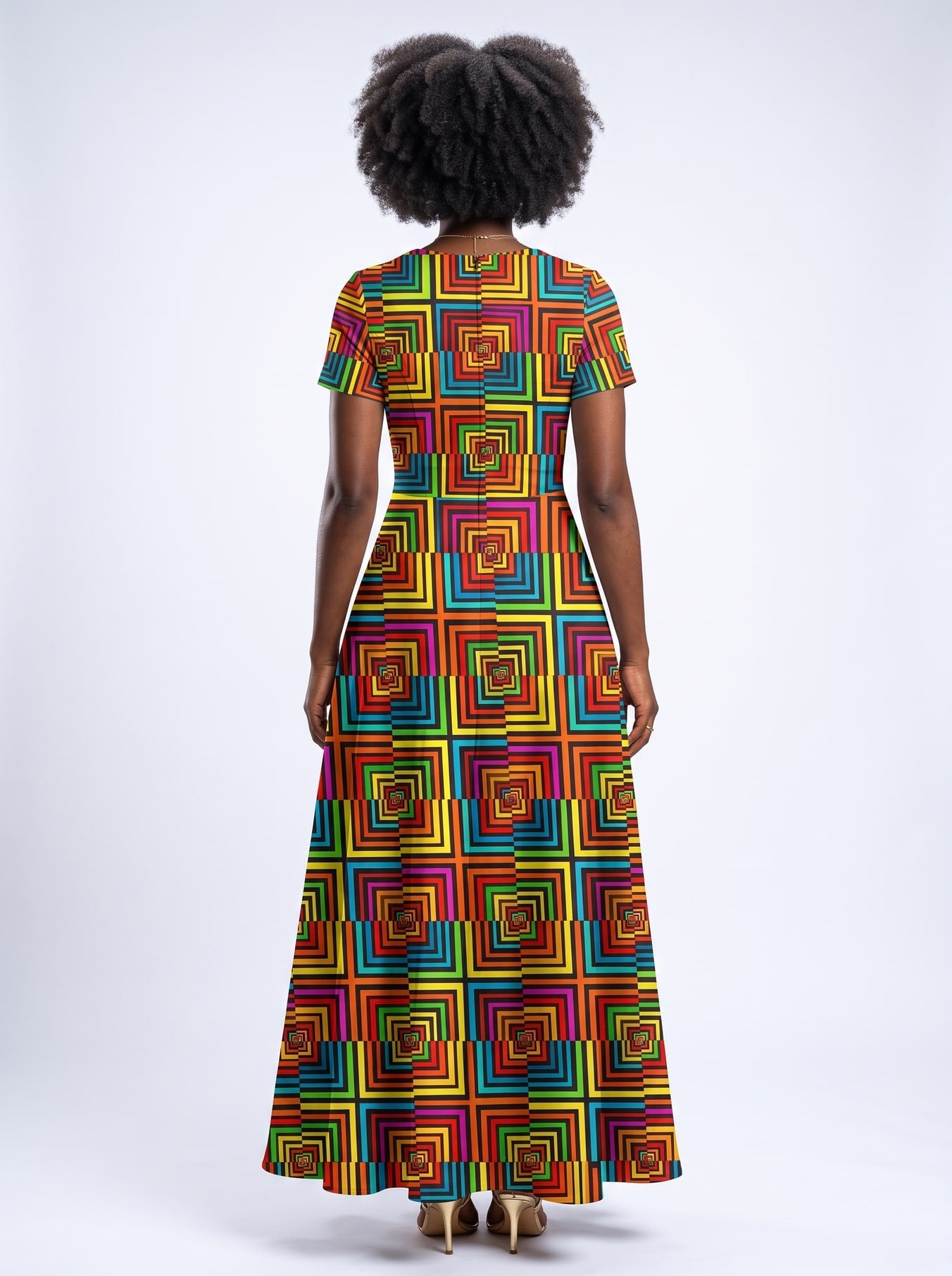 "Msonge" Short Sleeve Maxi Dress