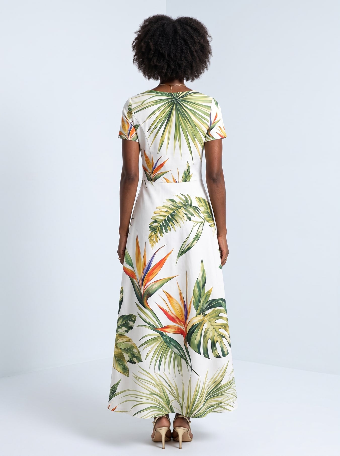 "Ndege" Short Sleeve Maxi Dress