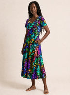 "Upinde" V Neck Midi Dress
