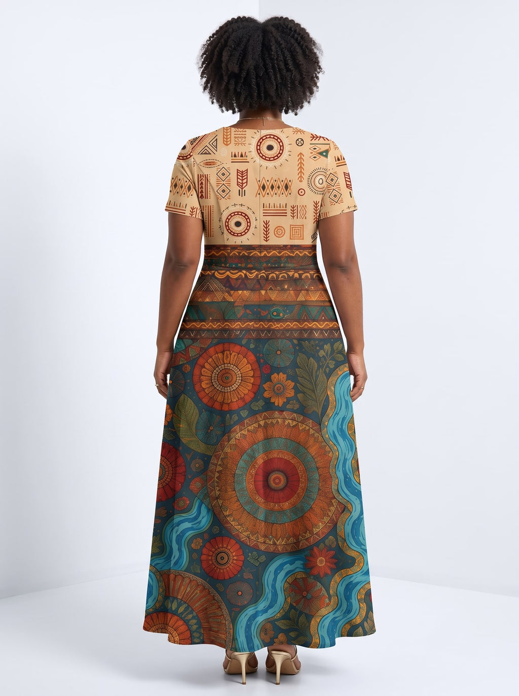"Mto" Short Sleeve Maxi Dress