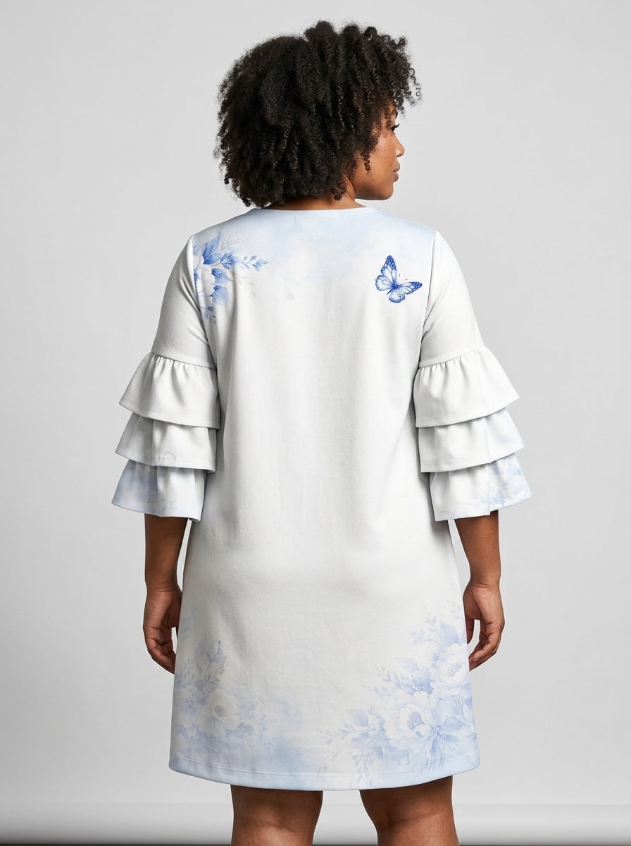 "Neema" Stacked Ruffle Sleeve Dress