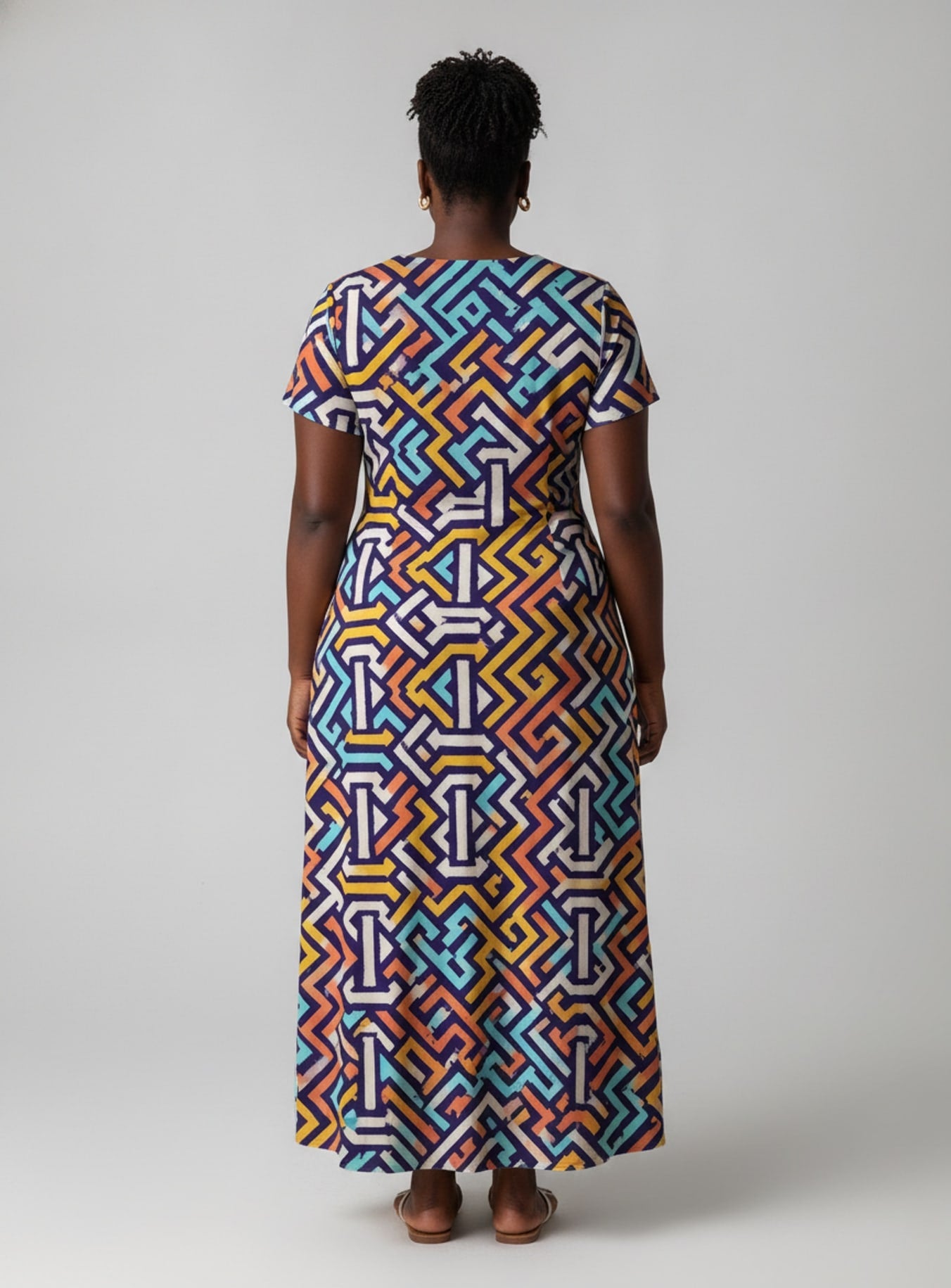 "Njia" Short Sleeve Maxi Dress