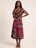 "Vuli" V Neck Midi Dress — front
