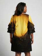"Imani" Amber Stacked Ruffle Sleeve Dress