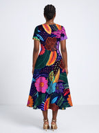 "Bustani" Sweetheart Midi Dress