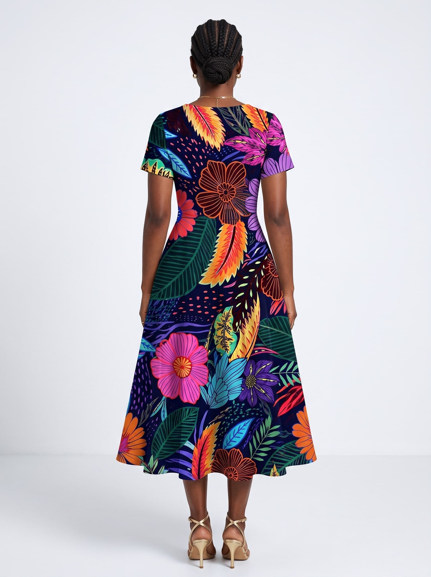 "Bustani" Sweetheart Midi Dress