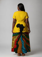 "Mzizi" Short Sleeve Maxi Dress