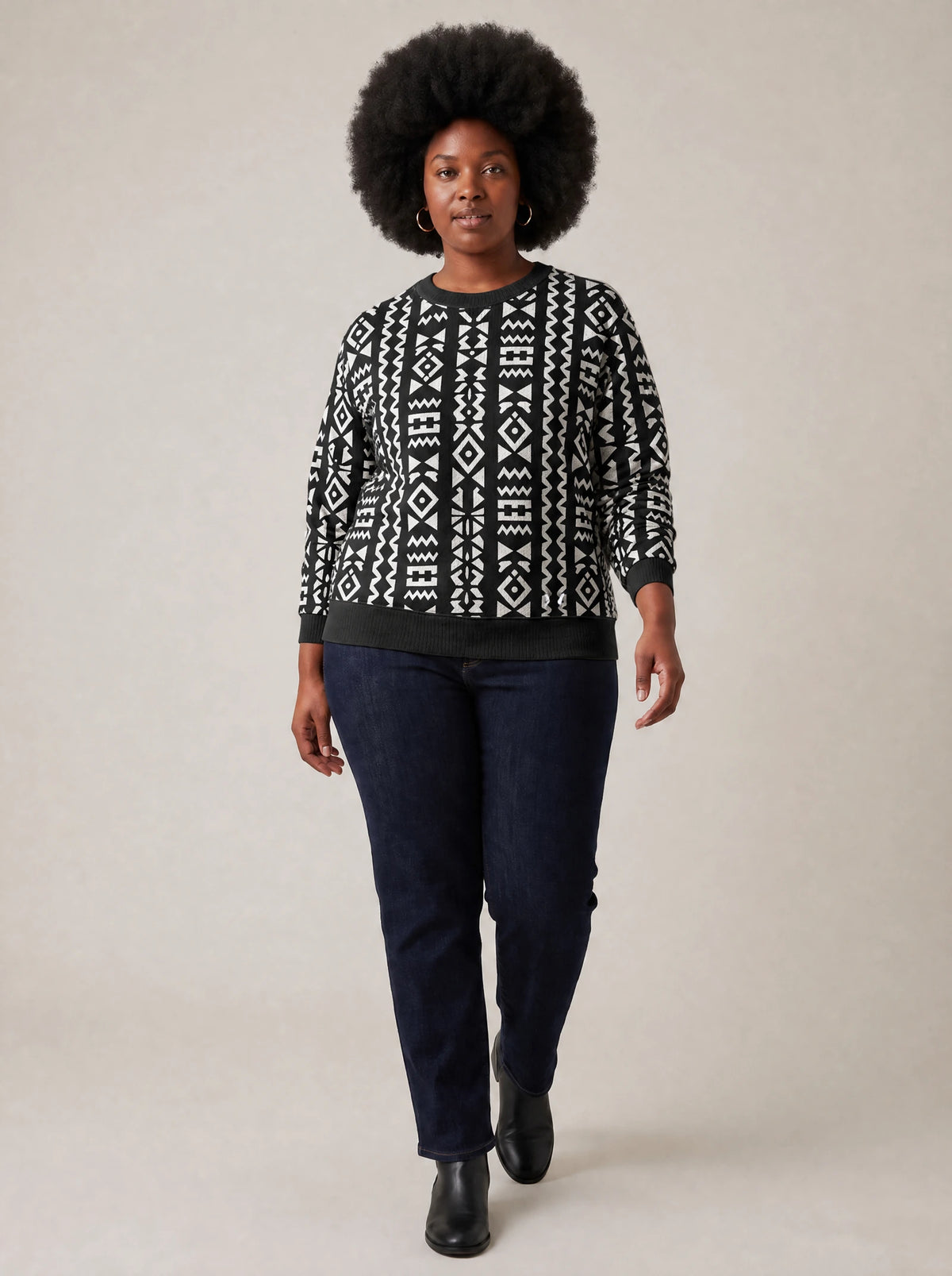 "Kuba" Sweatshirt — three-quarter view on model