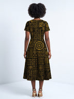 "Lamu" Sweetheart Midi Dress