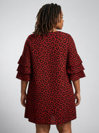 "Imani" Rouge Stacked Ruffle Sleeve Dress