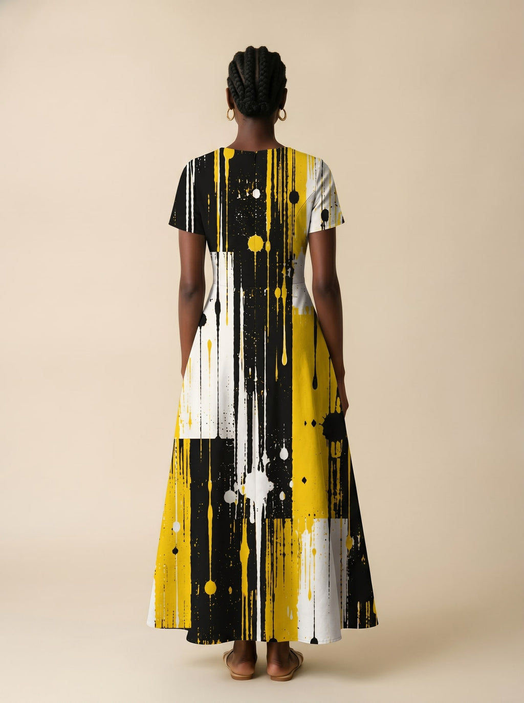 "Mvua" Short Sleeve Maxi Dress