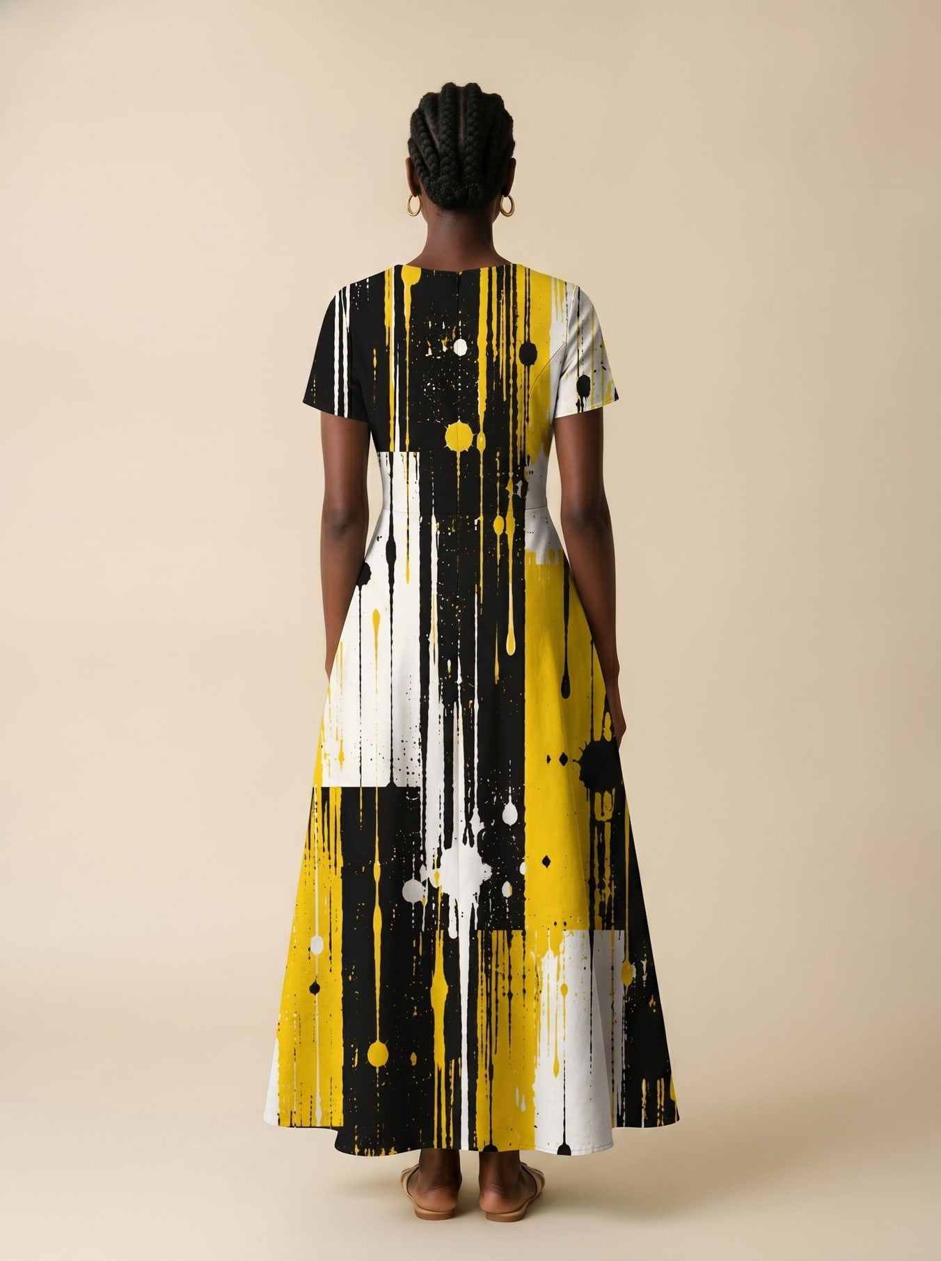 "Mvua" Short Sleeve Maxi Dress