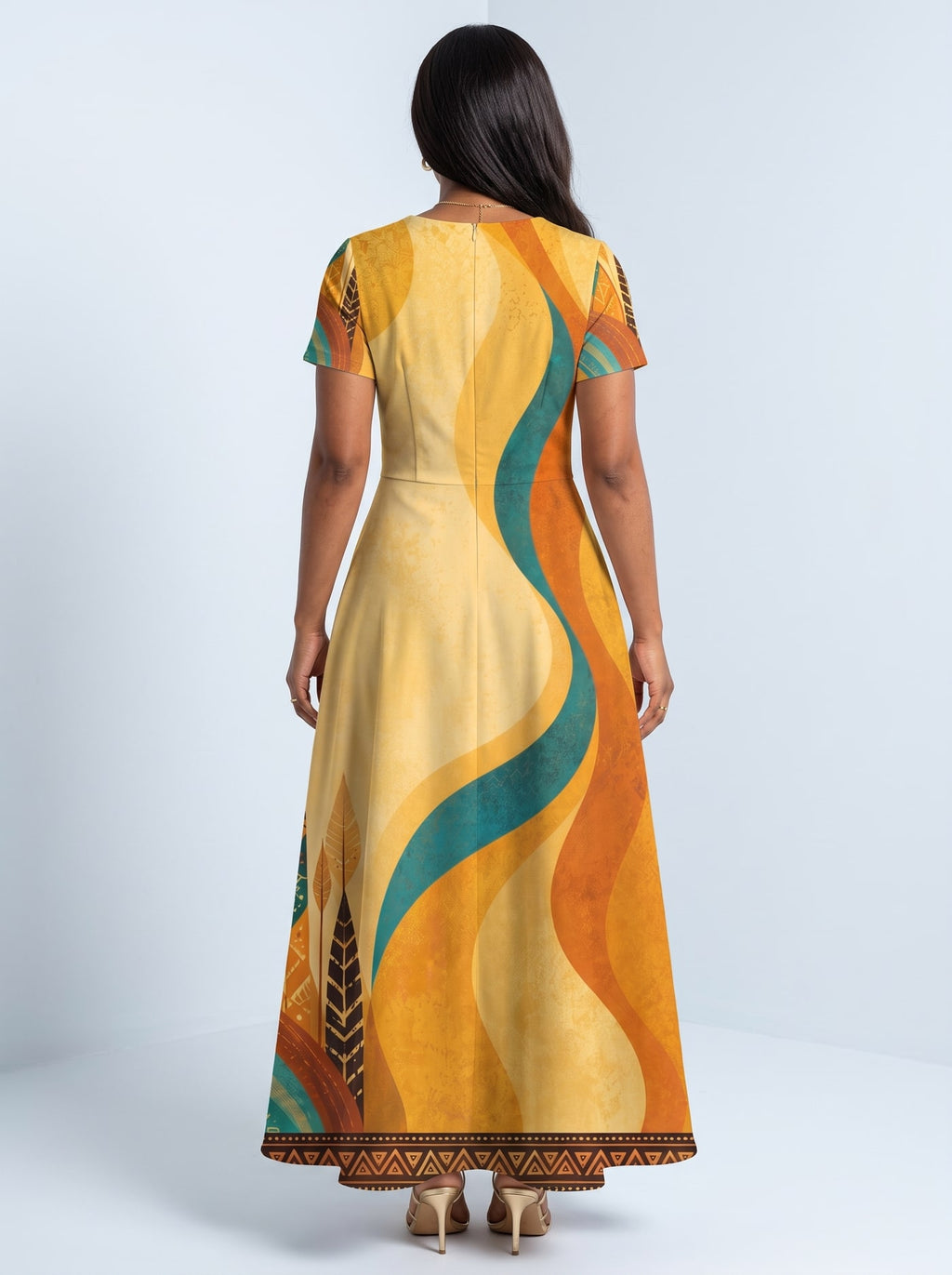 "August Queen Best Life" Short Sleeve Maxi Dress