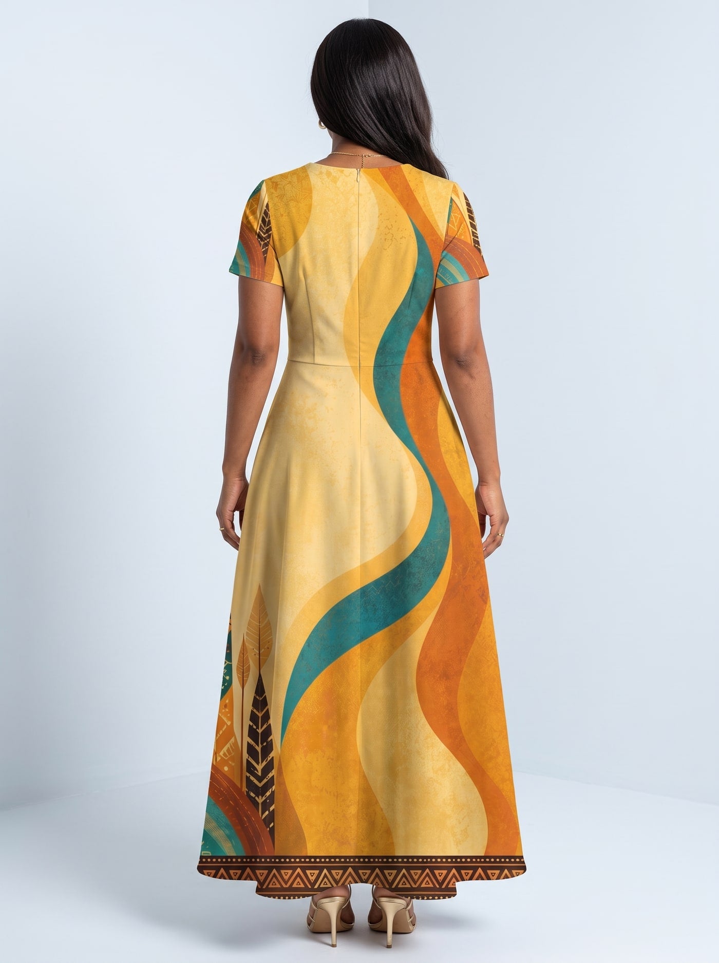 "August Queen Best Life" Short Sleeve Maxi Dress
