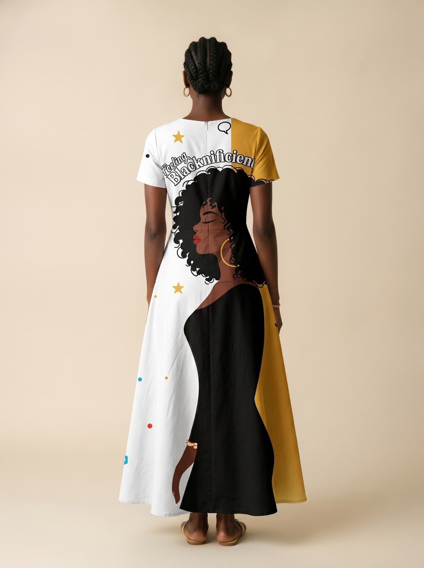 Feeling Blacknificient Short Sleeve Maxi Dress