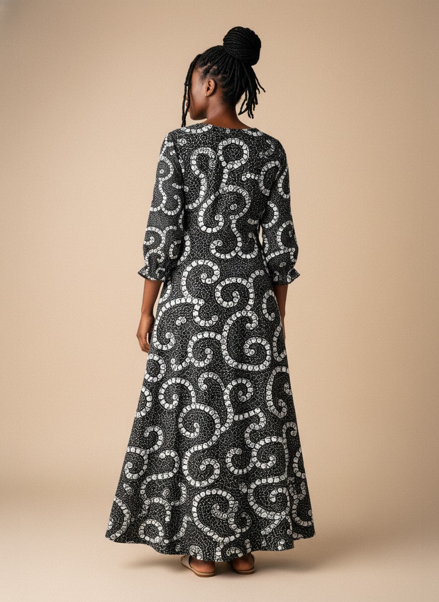 "Duara" Long Sleeve Maxi Dress