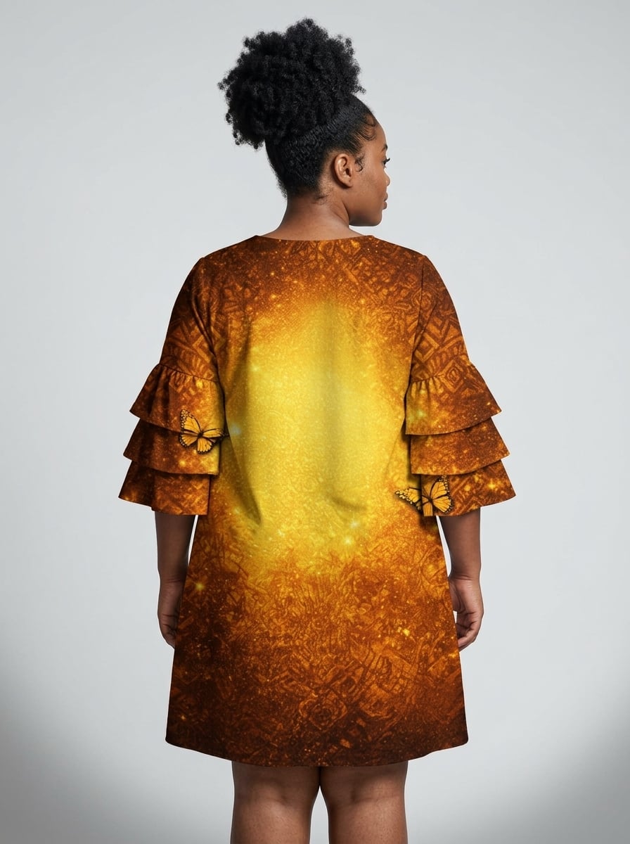 Affirmed Stacked Ruffle Sleeve Dress
