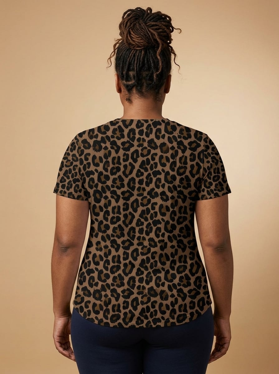 Unstoppable Brown Leopard V-Neck T-Shirt