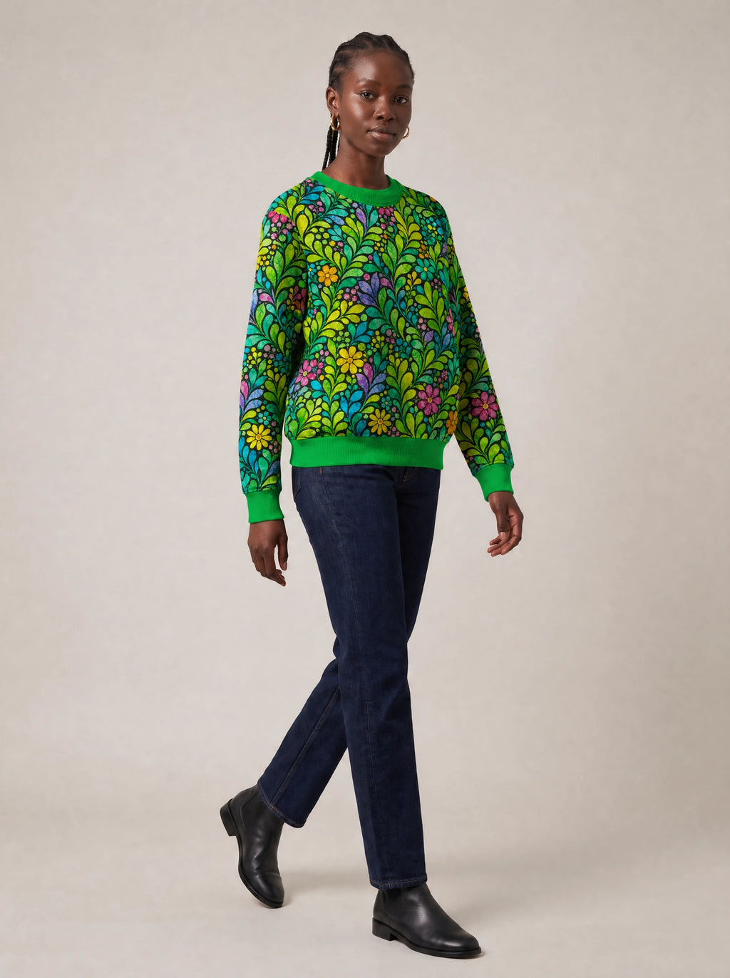 "Zumaridi" Sweatshirt — three-quarter view on model