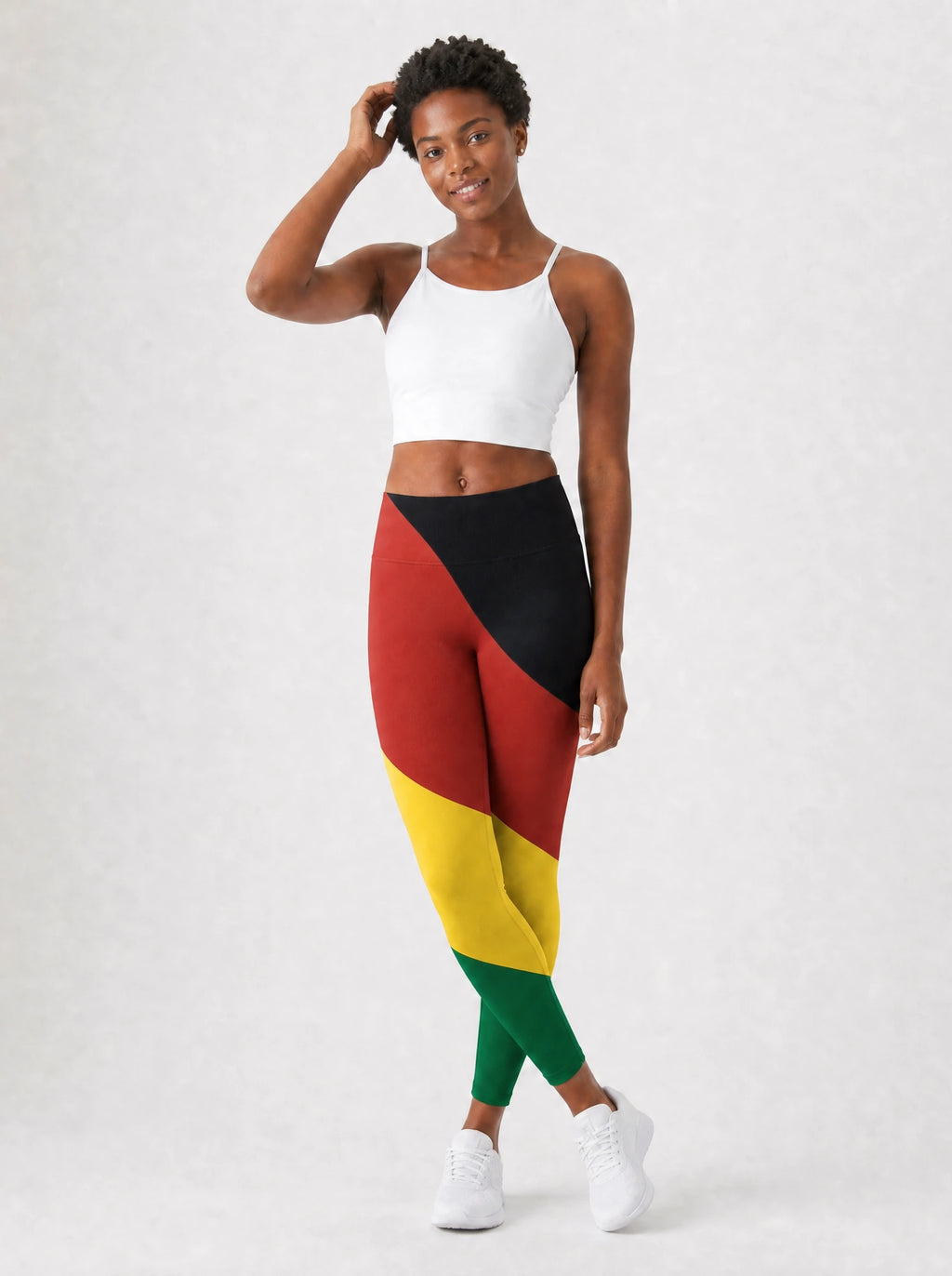Black History Leggings — full body view on model