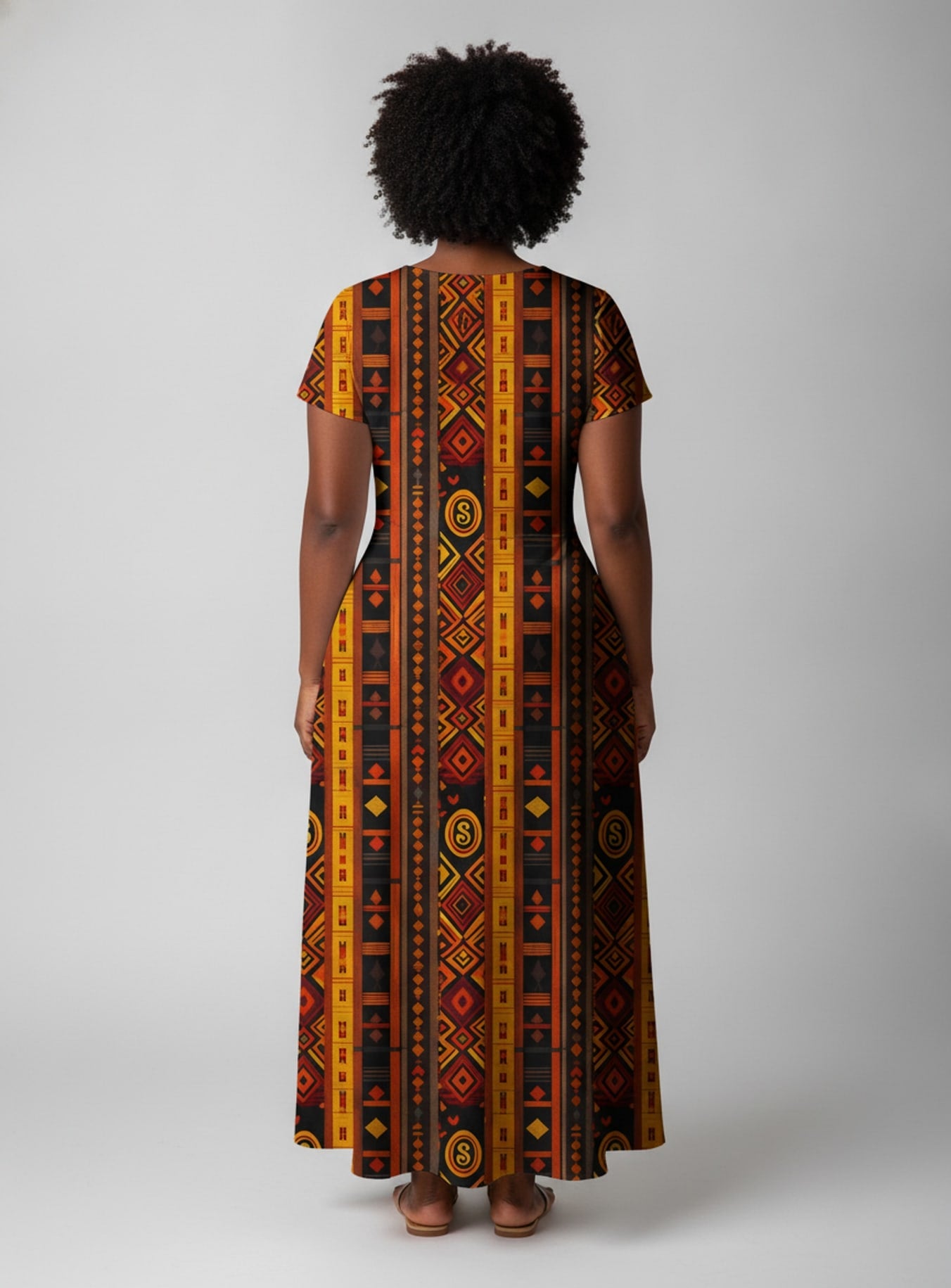"Melanin Radiance" Short Sleeve Maxi Dress