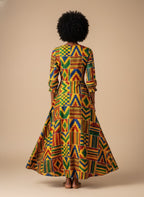 "Kumasi" Long Sleeve Maxi Dress