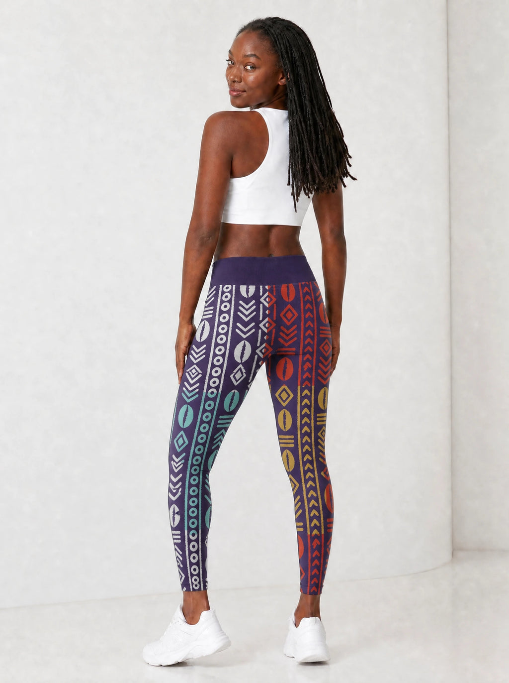 "Oshun Zamani" Leggings — full body view on model