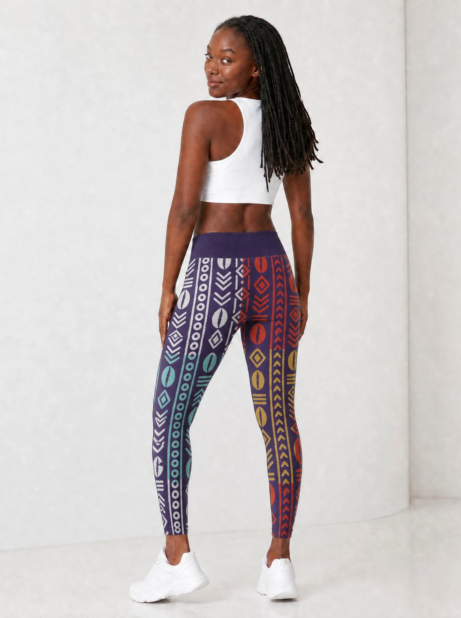 "Oshun Zamani" Leggings — full body view on model