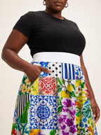 "Kisiwa" Twirl Skirt — waistband and pocket close-up