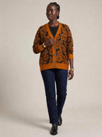"Shada" Knitted Cardigan — three-quarter view on model